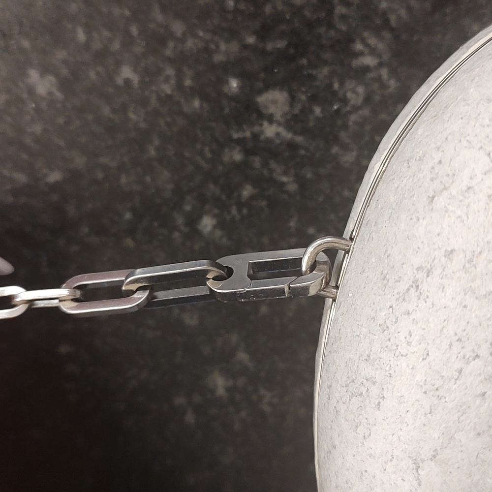 Bottega Veneta Frame Chain Clutch Pebble Rock Mini Stone Bag-Used- Grey - Picture 7 of 14